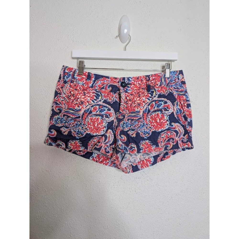 Lilly Pulitzer Womens The Walsh Shorts Sizeโ 8 100% Paisley Cotton Resort Beach